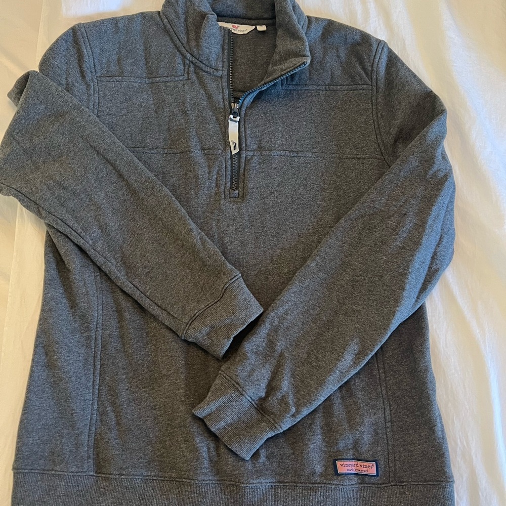 Vineyard Vines Womens Shep Shirt, 1/4 zip charcoal grey